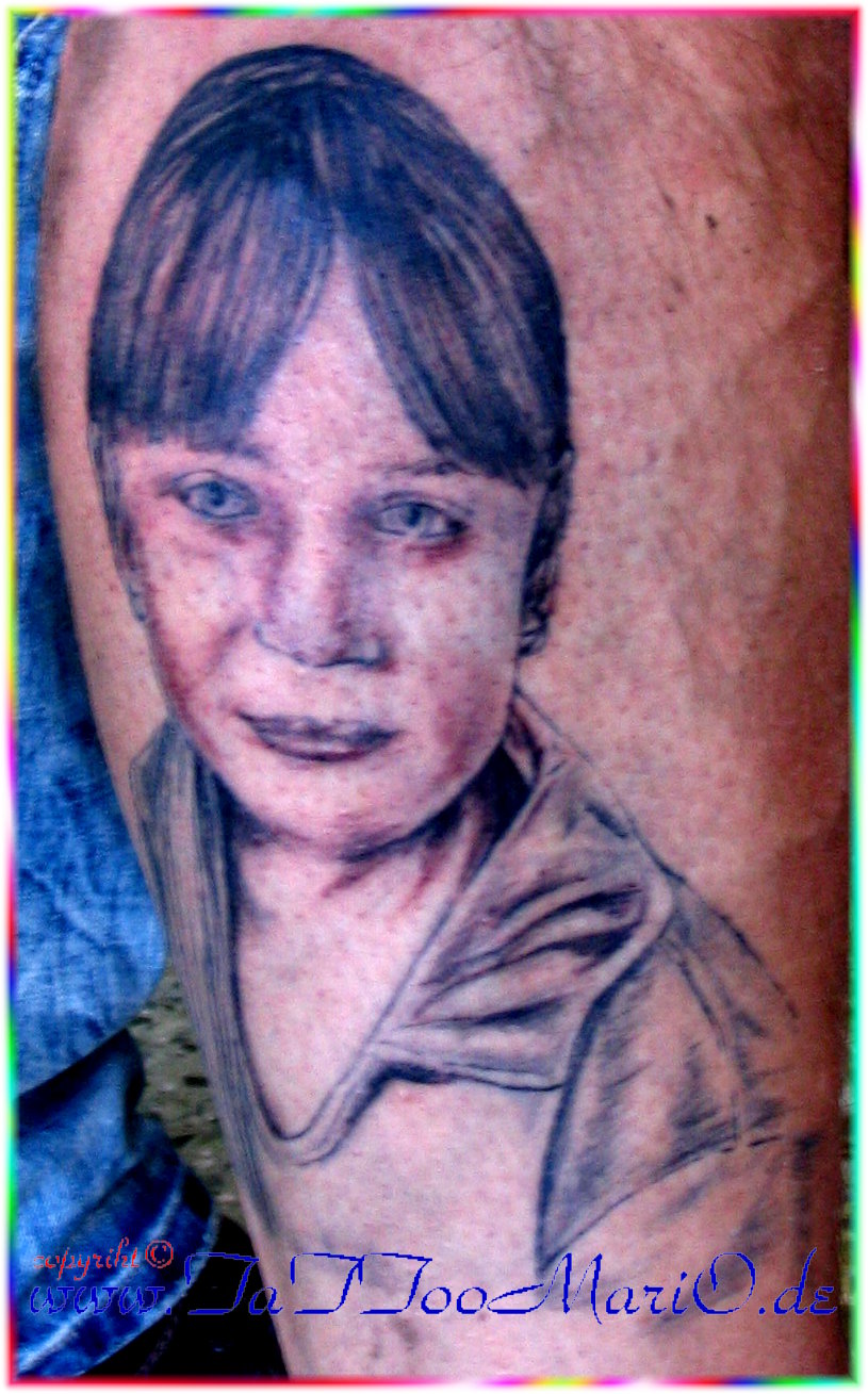 PORTRAET Tochter Unterarm Tattoo Recklinghausen STUDIO 45